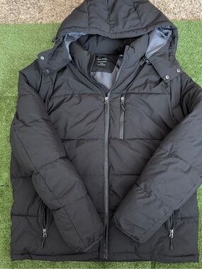 Club Room Black Quilted Hooded Puffer Jacket - Men's
